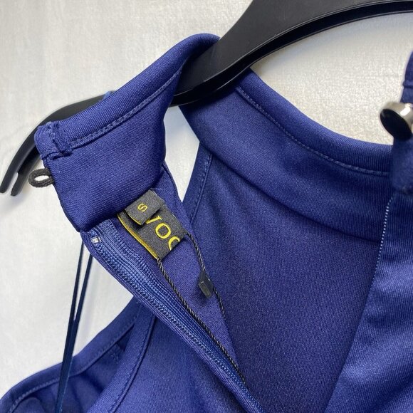 WOOSEA High Neck Split Ruffle Bodycon Cocktail Long Dress Women Small Navy New - Picture 8 of 16